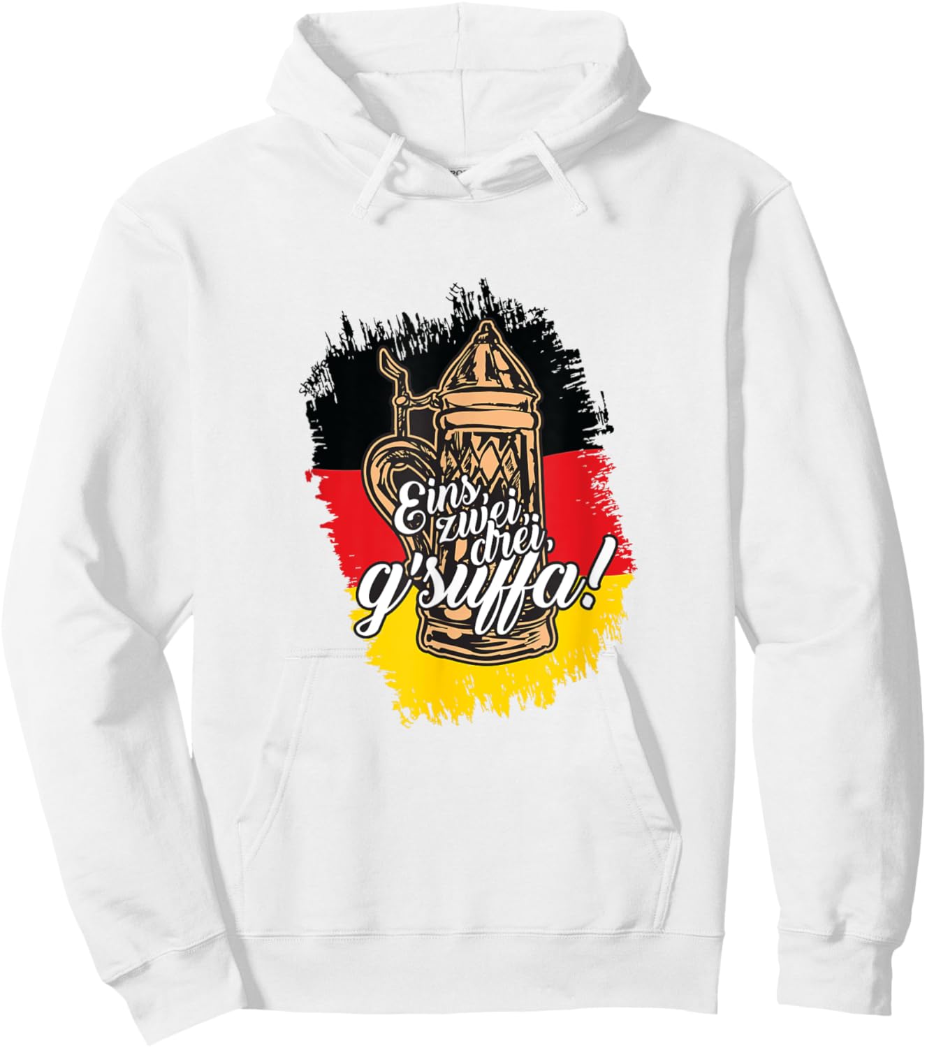 "Eins, Zwei, Drei, G'suffa" German Oktoberfest Hoodie - Hoodie | White