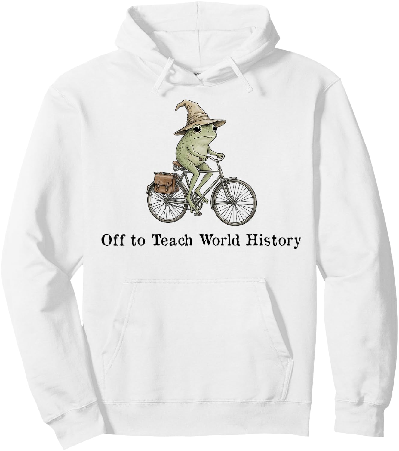 Off to Teach World History Funny Frog Teacher Back to School Hoodie - Hoodie | White
