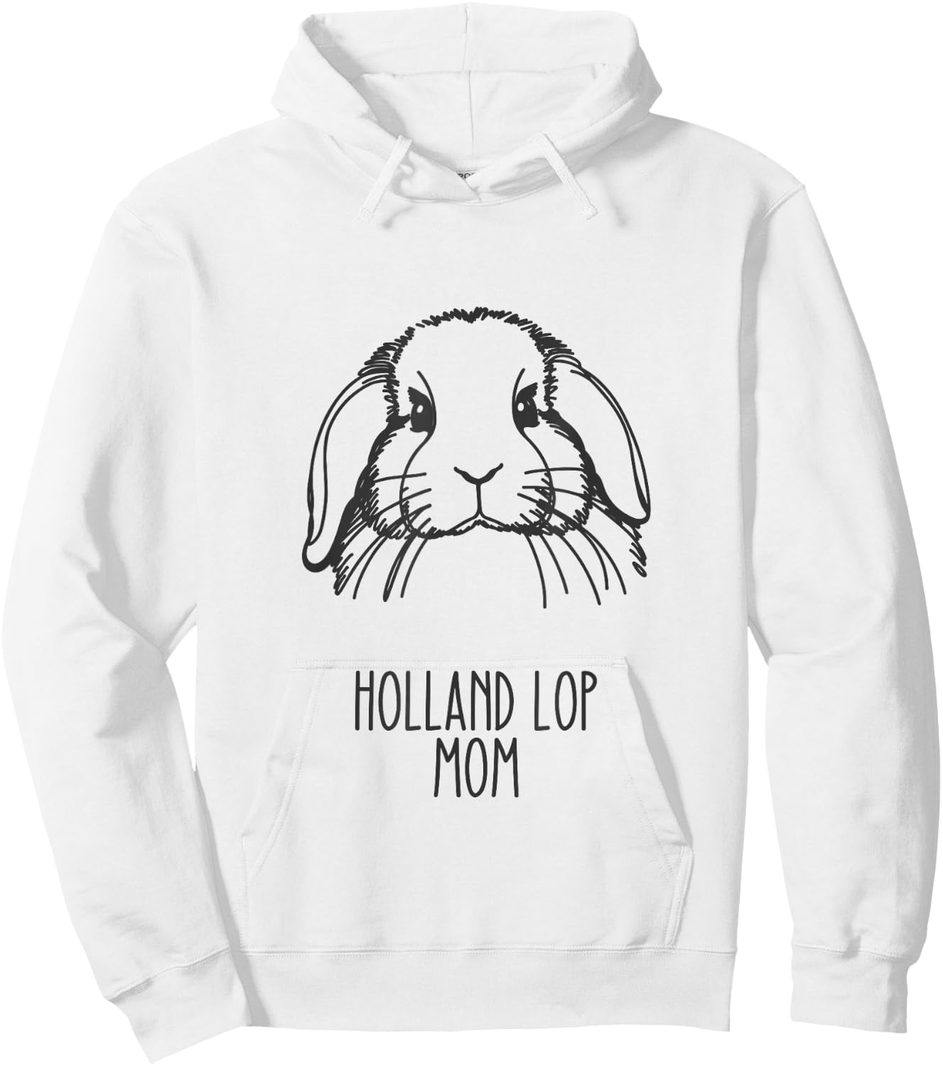 Line Art Best Rabbit Mom Women - Holland Lop Hoodie - Hoodie | White