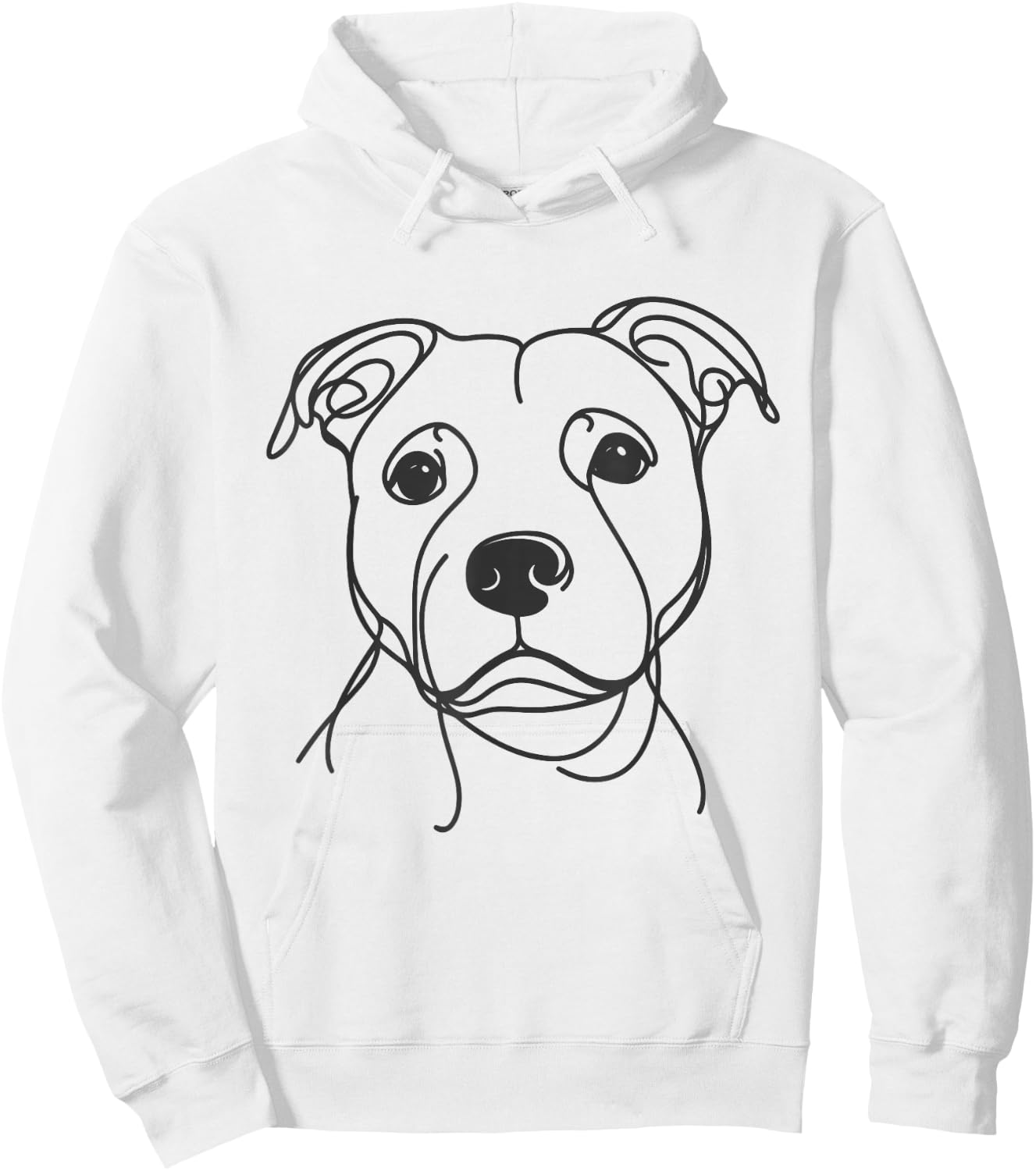 Line Art Dad Mom Dog - Staffordshire Bull Terrier Hoodie - Hoodie | White