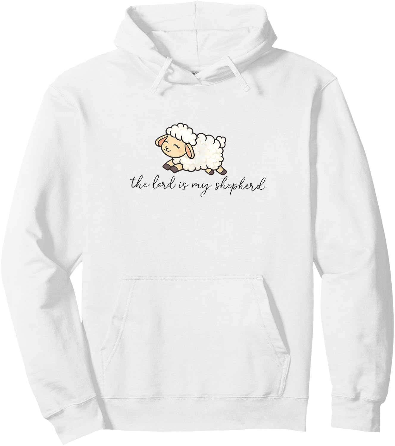 The Lord is My Shepherd Lamb Design Salmo 23:1 Cute Sheep Hoodie - Hoodie | White