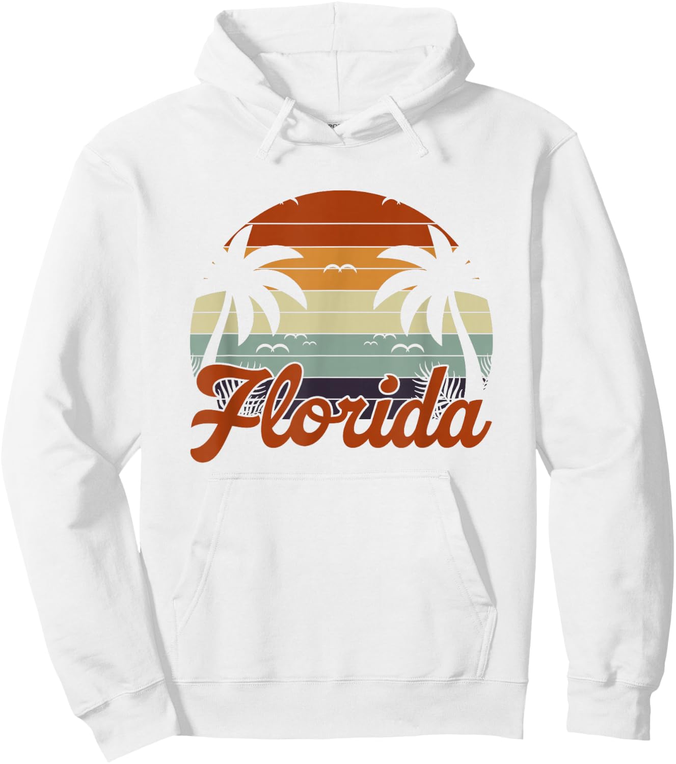 FL Beach Tropical Summer Vibes Palm Trees Retro Florida Hoodie - Hoodie | White