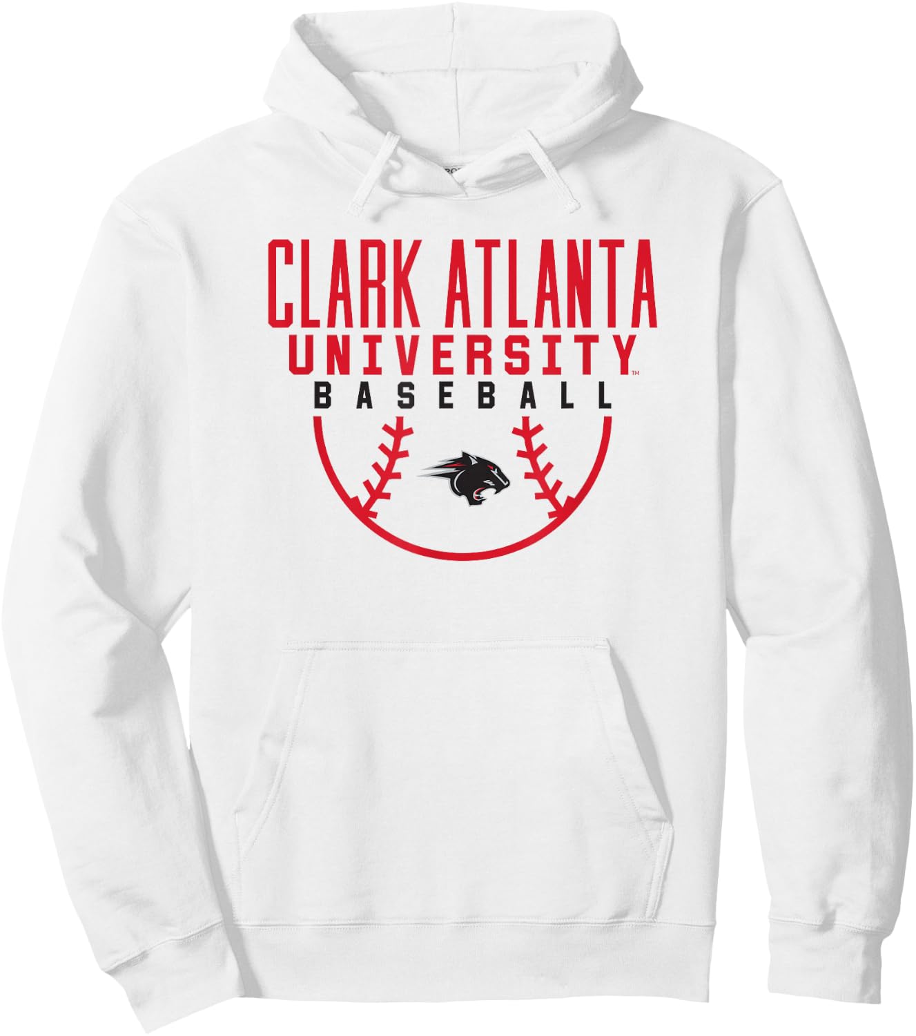 Clark Atlanta University CAU Panthers Baseball Arch Hoodie - Hoodie | White