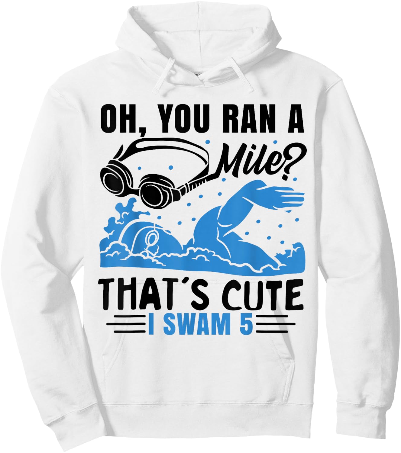 Funny Swimmer Swimming Hoodie - Hoodie | White