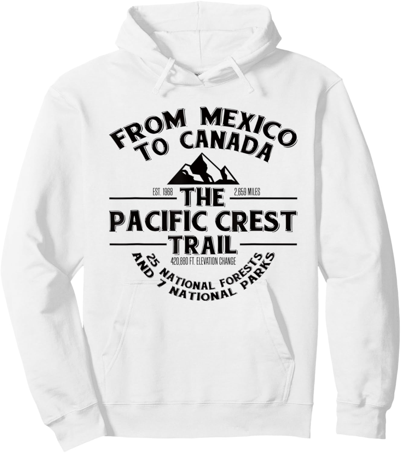 Pacific Crest Trail T Shirt, PCT Novelty Gift Hoodie - Hoodie | White