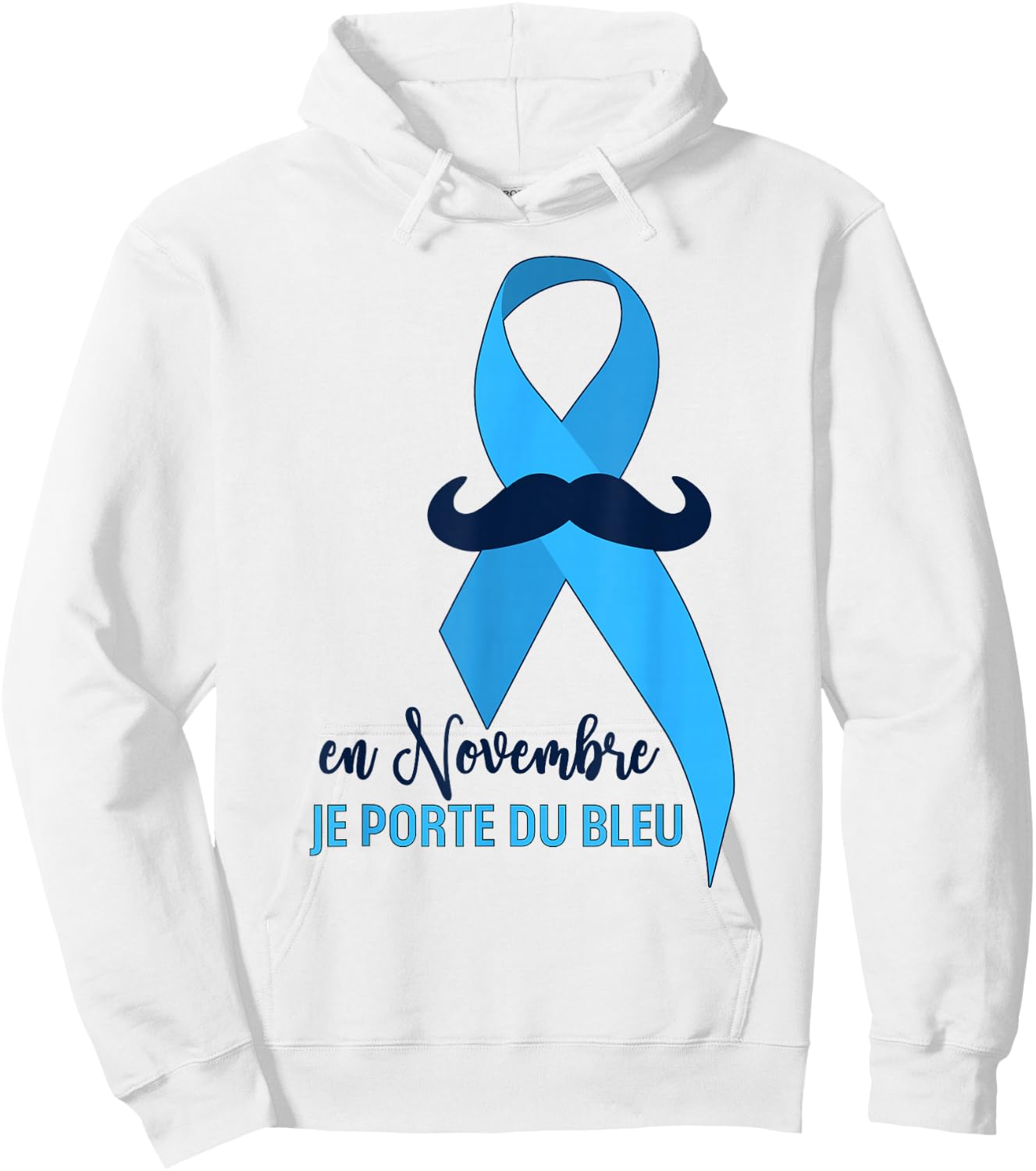 Blue Ribbon Prostate Cancer November Awareness Hoodie - Hoodie | White