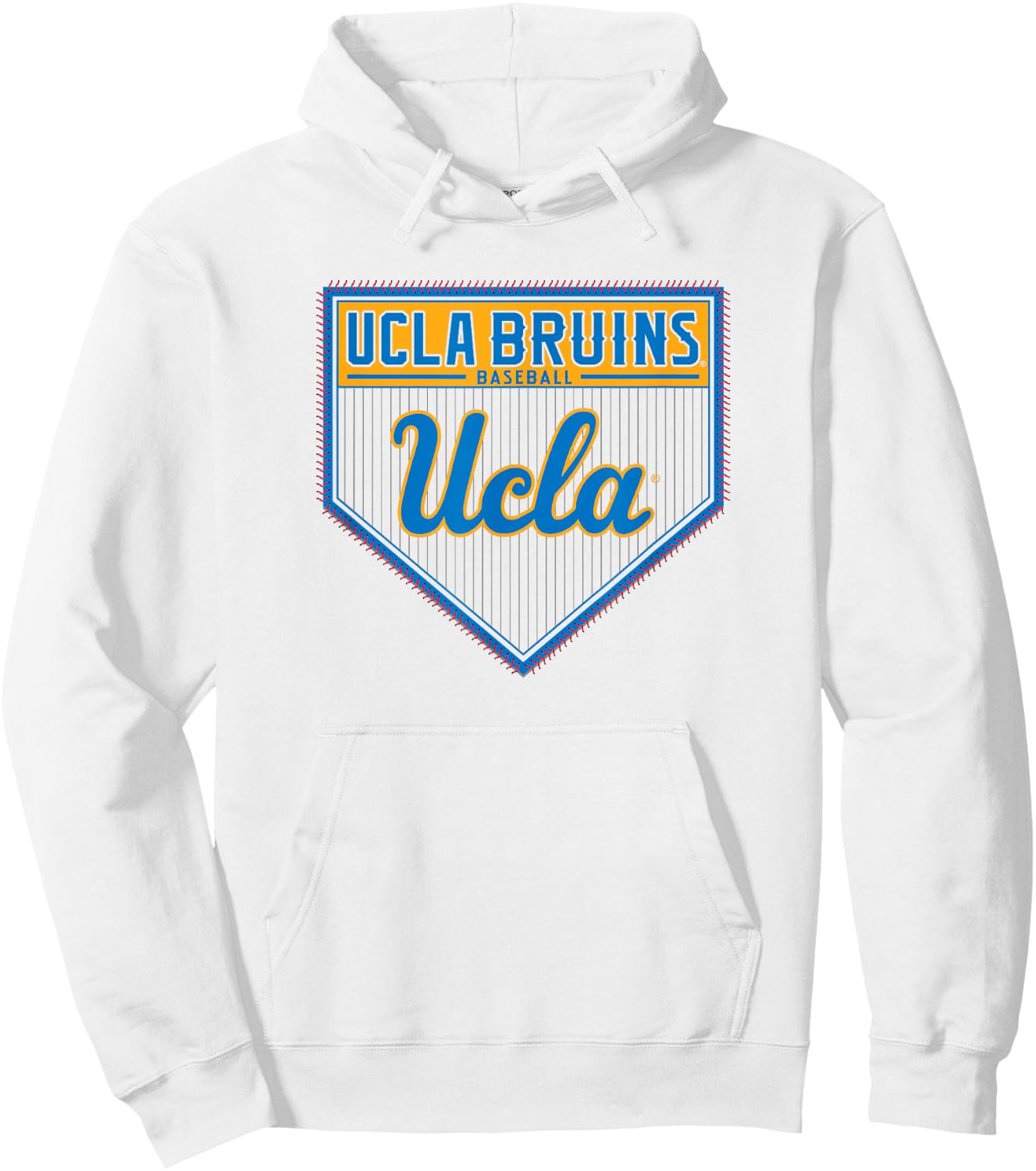 UCLA Bruins Baseball Homeplate White Officially Licensed Hoodie - Hoodie | White