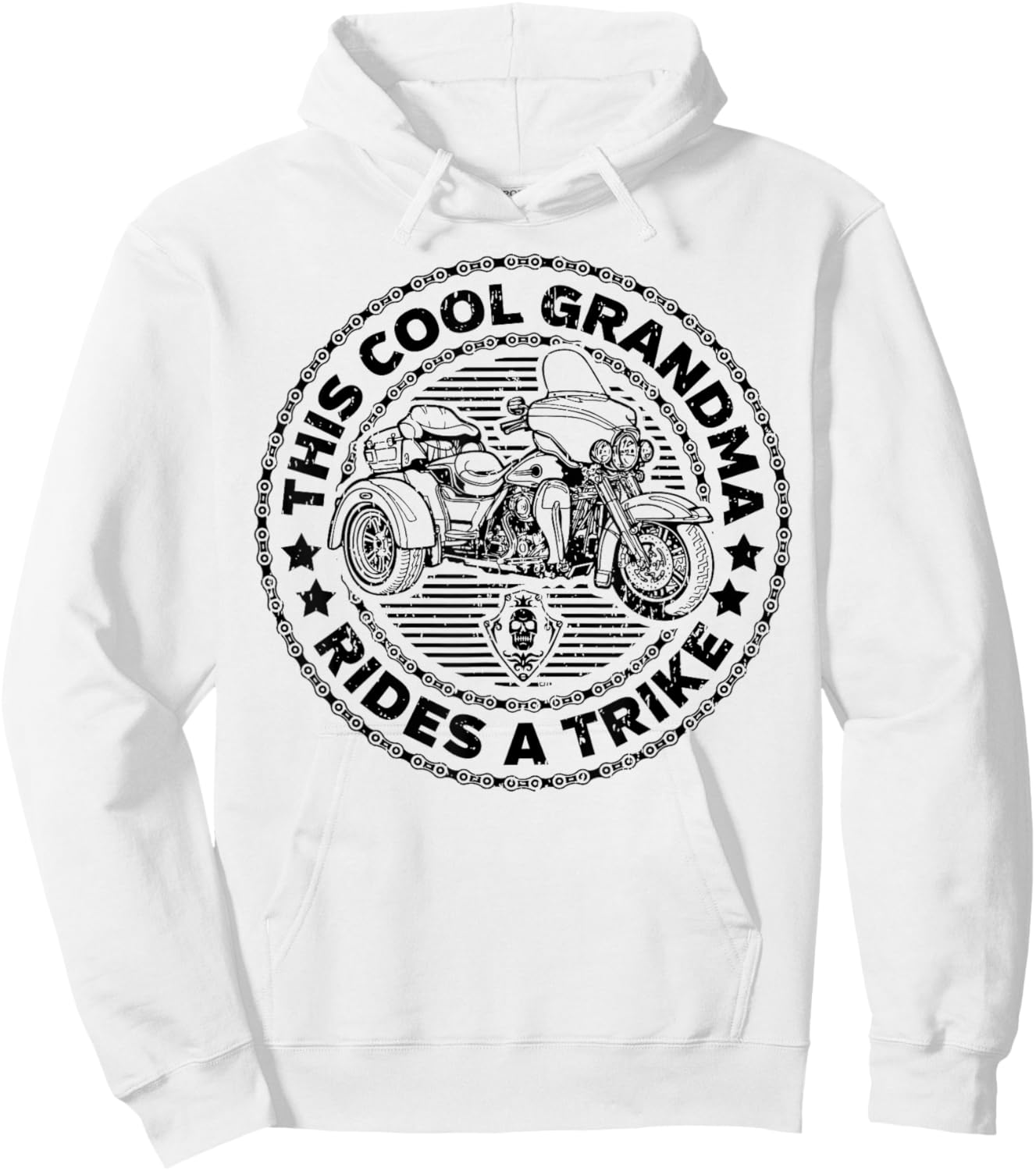 Cool Grandma Motorcycle Biker Trike Hoodie - Hoodie | White