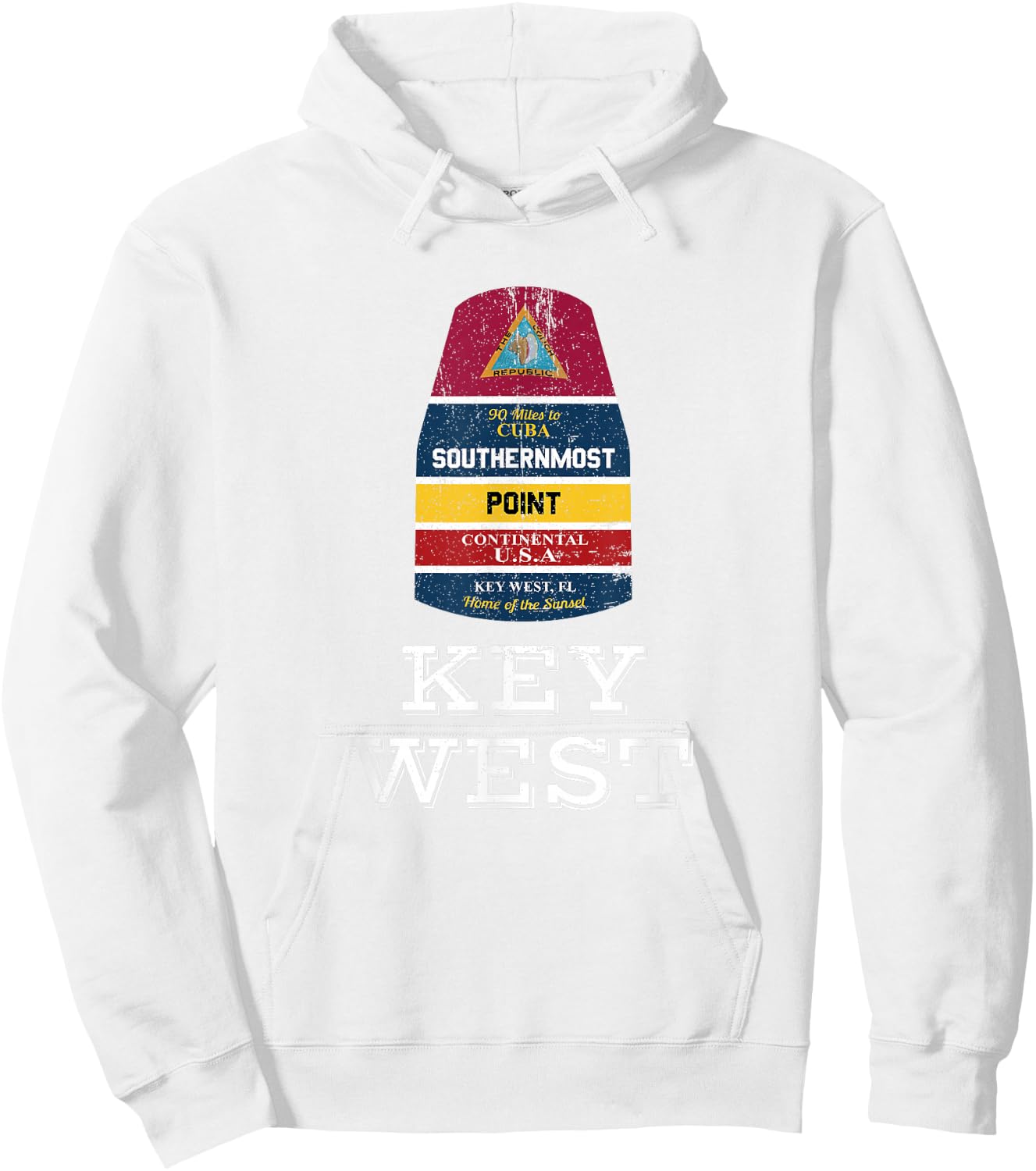 Southernmost Point - Key West Florida Keys Souvenir T Shirt Hoodie - Hoodie | White