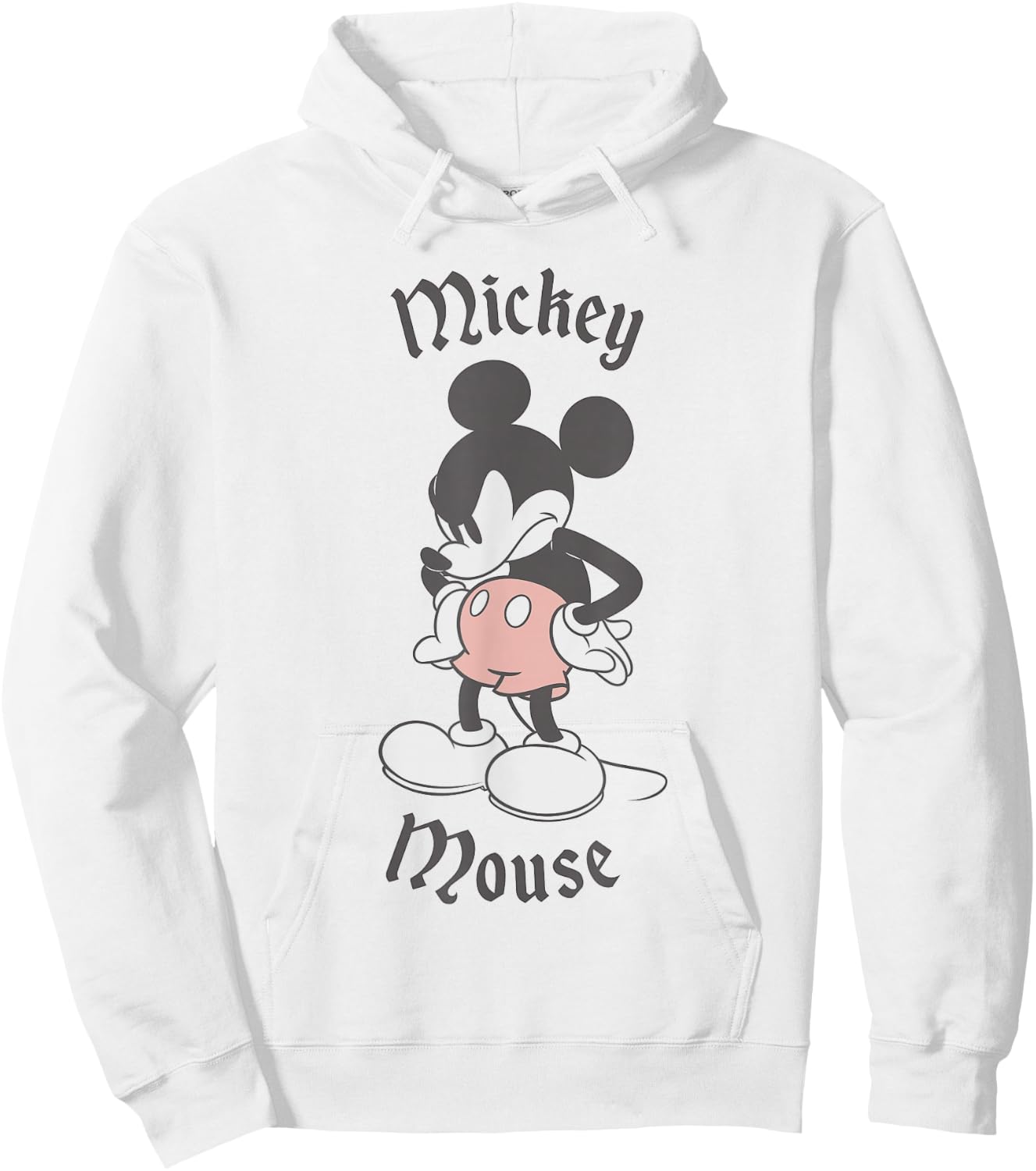 Disney Mickey And Friends Grumpy Old English Font Mickey Hoodie - Hoodie | White