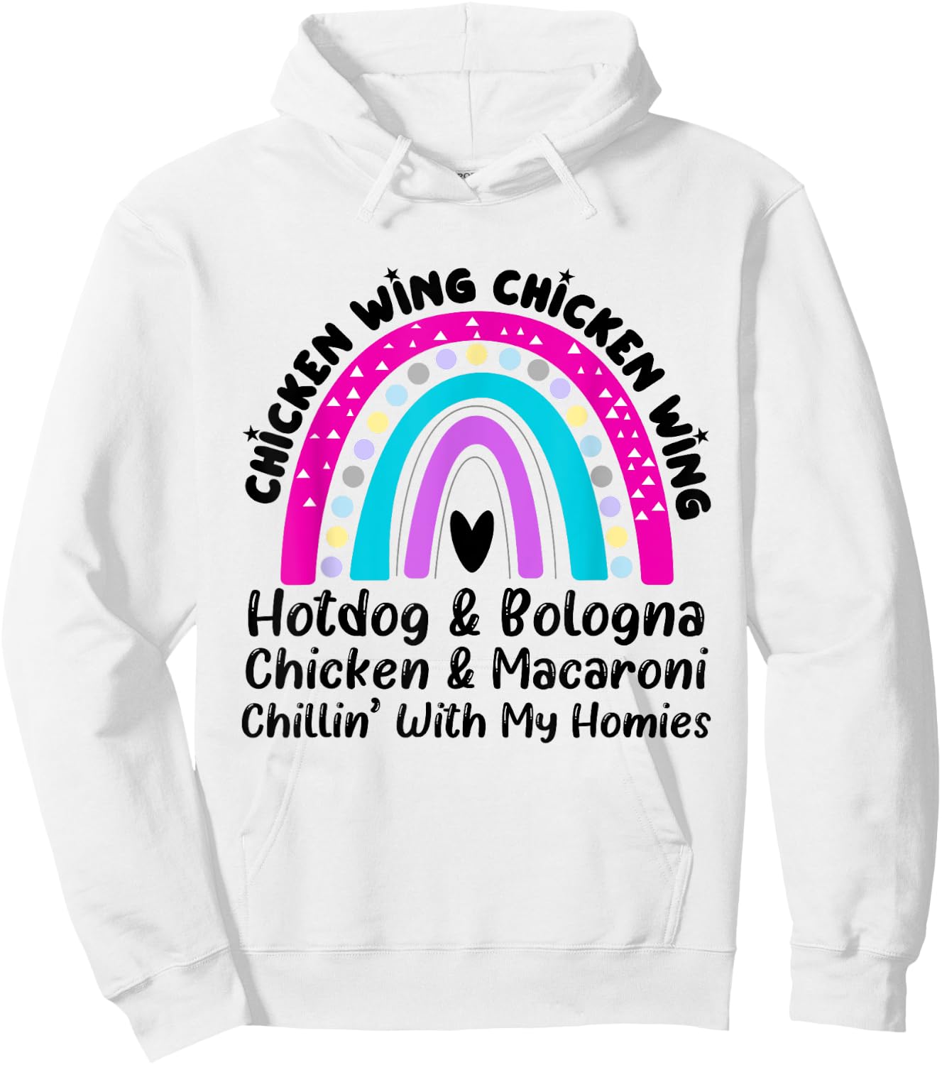 Viral Chicken Wing Chicken Wing Hot Dog Bologna Song lyric Hoodie - Hoodie | White