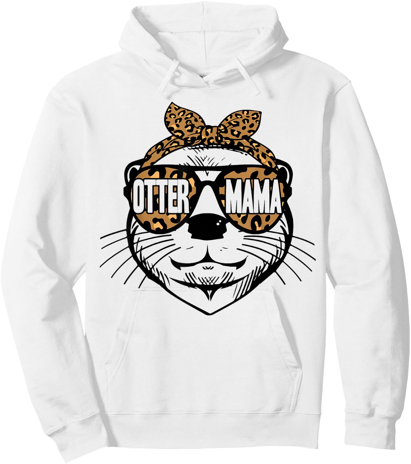 Otter Mom Cute Leopard Otter Mama Mothers Day Hoodie - Hoodie | White