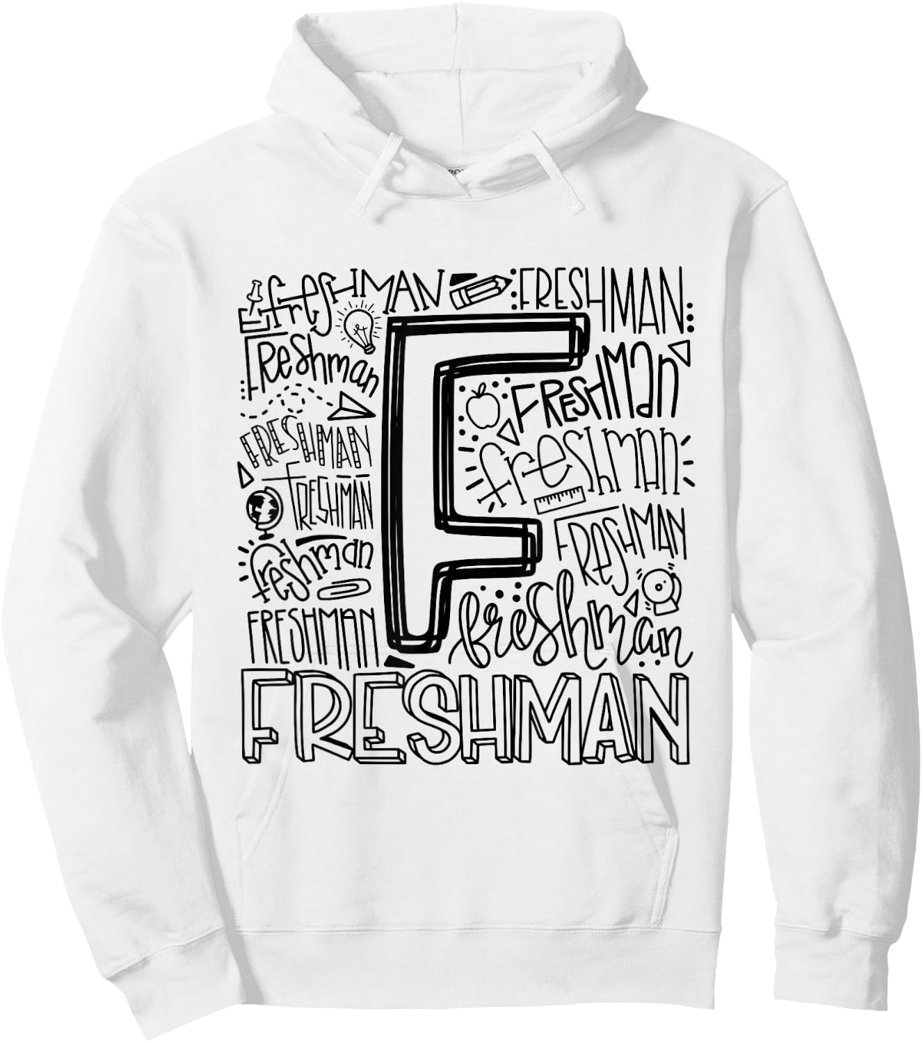 Freshman Ninth 9th Grade Typography Back To School Hoodie - Hoodie | White