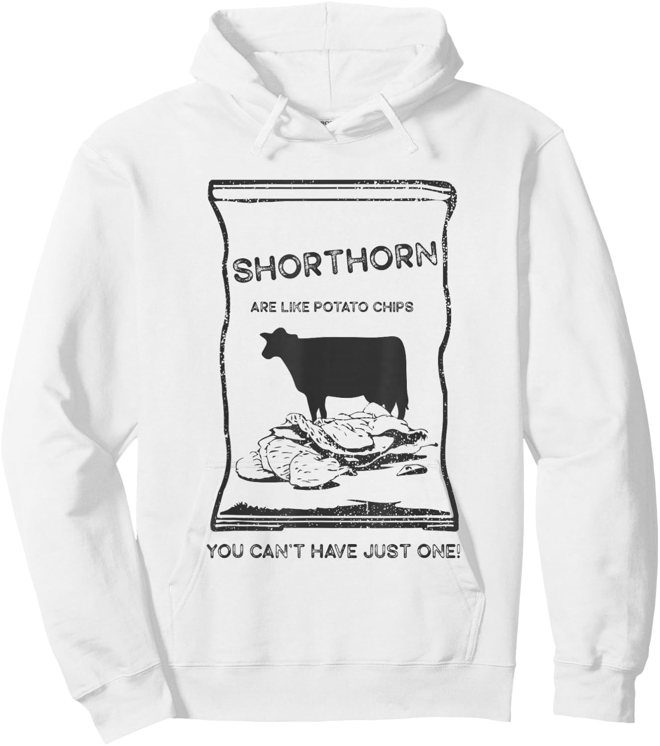 Cattle Like Potato Chips Can't Have One - Shorthorn Hoodie - Hoodie | White