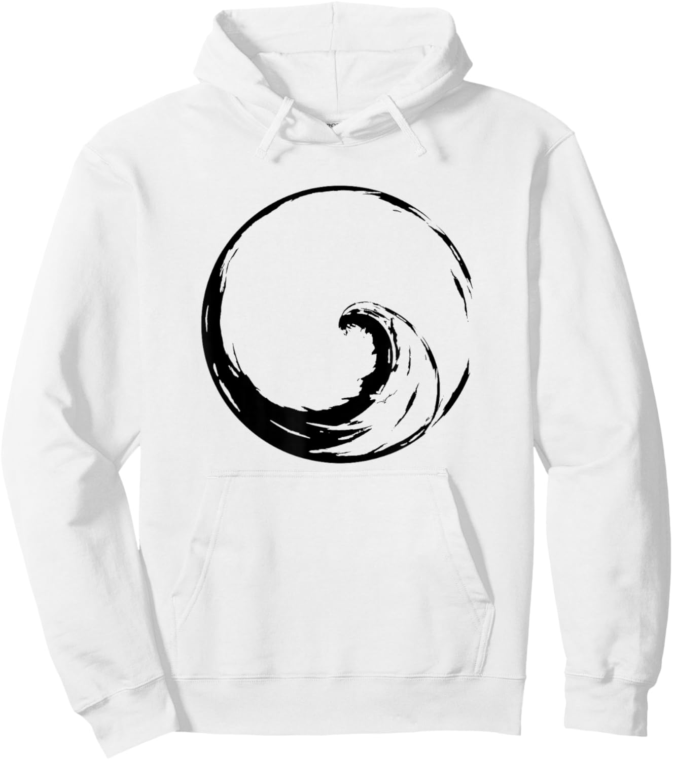 Peace Wave in Enso Circle - Buddhist Zen Calligraphy Shirt Hoodie - Hoodie | White