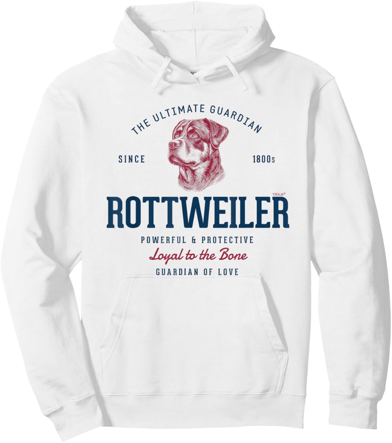 Retro-styled Vintage Rottweiler Hoodie - Hoodie | White