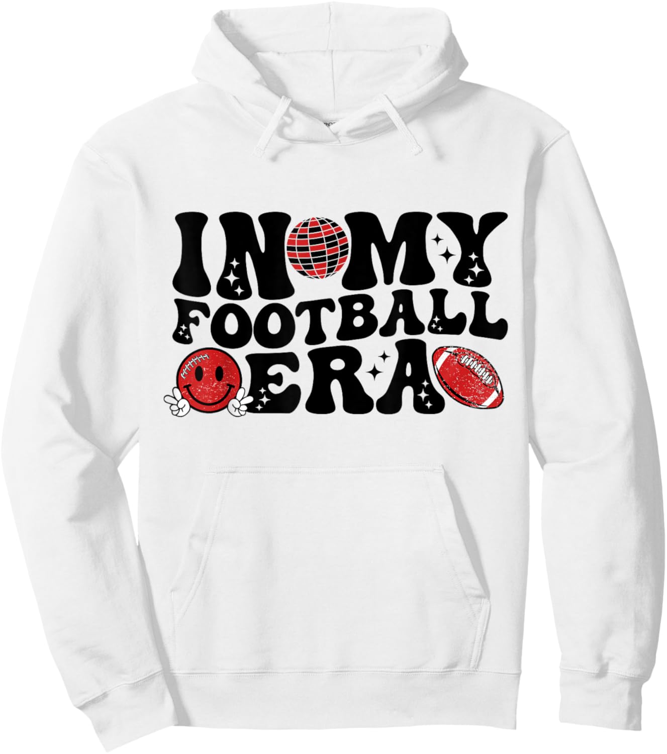 Groovy Retro In My Football Era Girl Boy Kids Hoodie - Hoodie | White