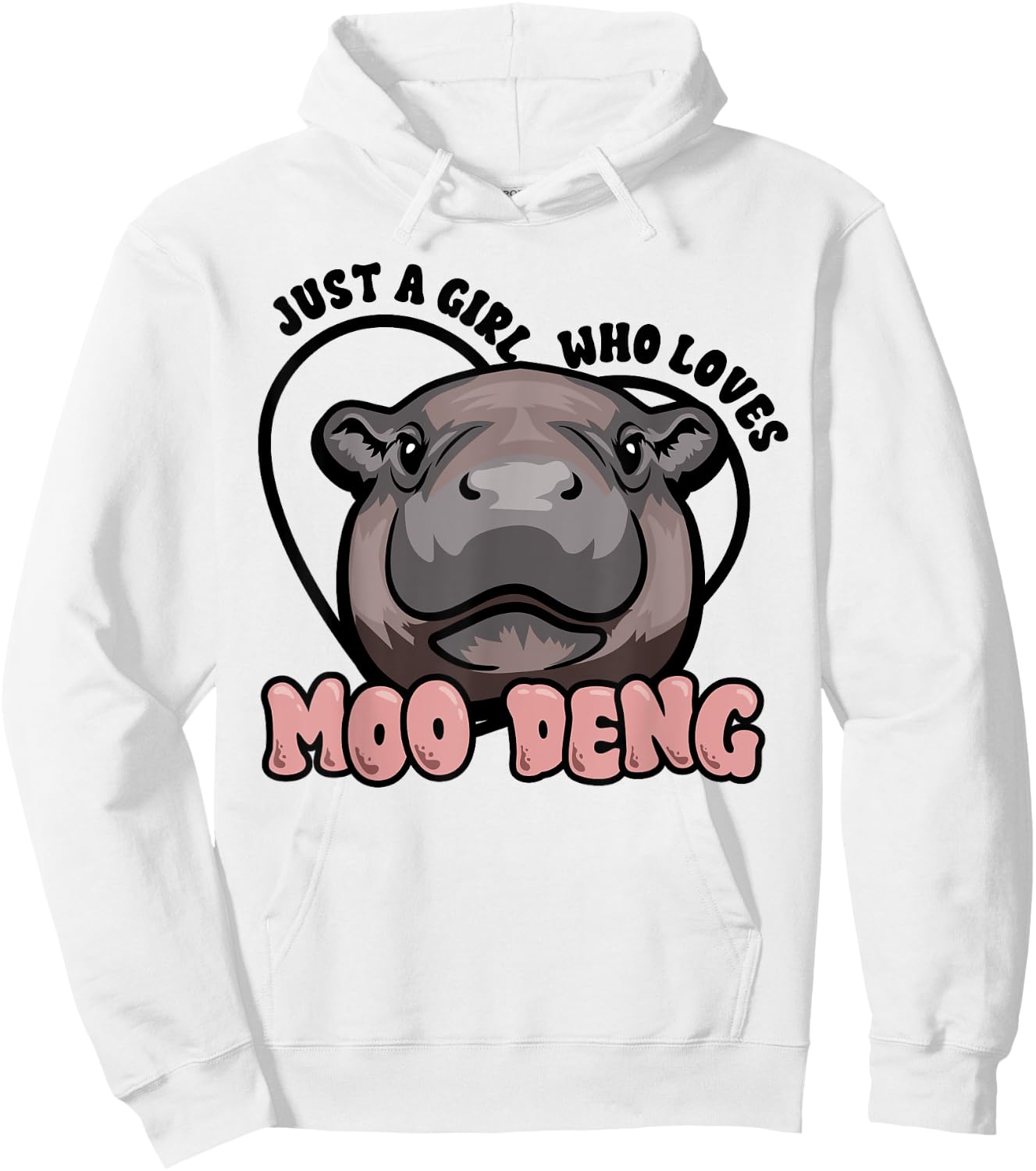Moo Deng Just a Girl Who Loves Hippos Gift , grey, S Hoodie - Hoodie | White