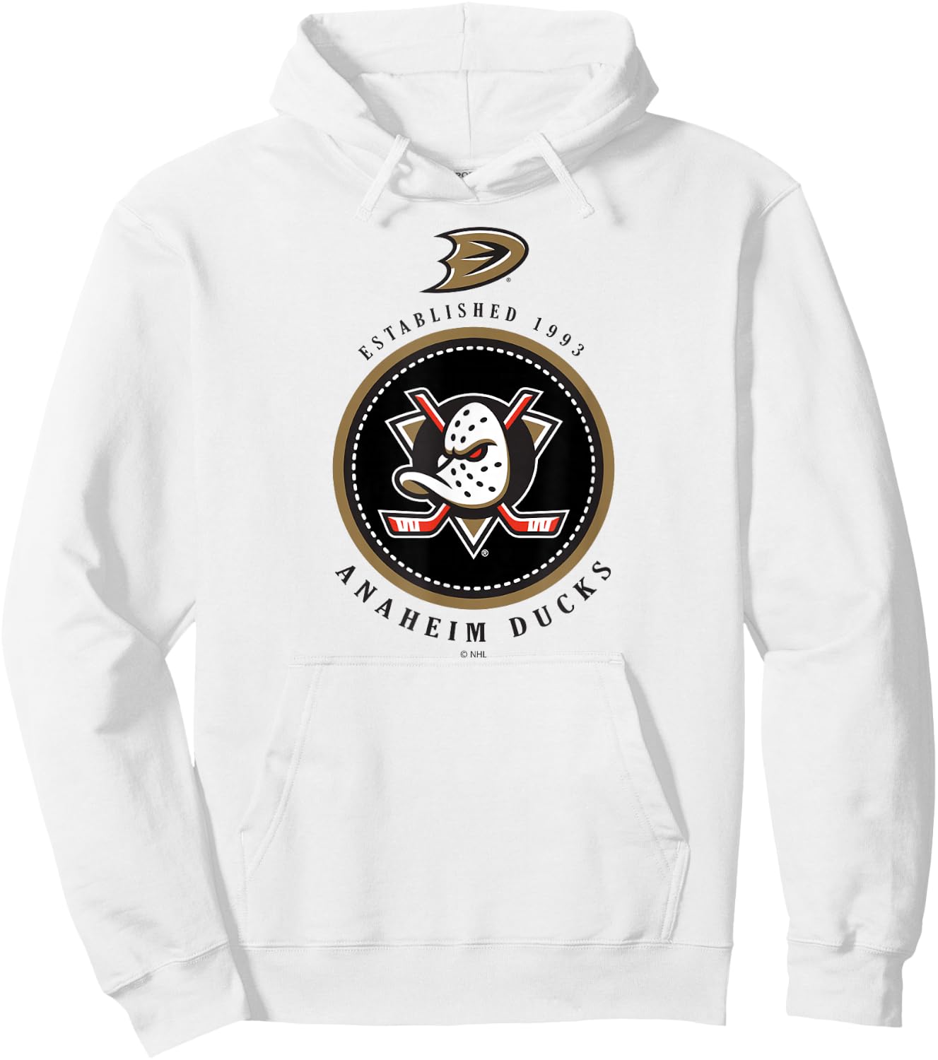 Anaheim Ducks Est 1993 Orange Officially Licensed Hoodie - Hoodie | White