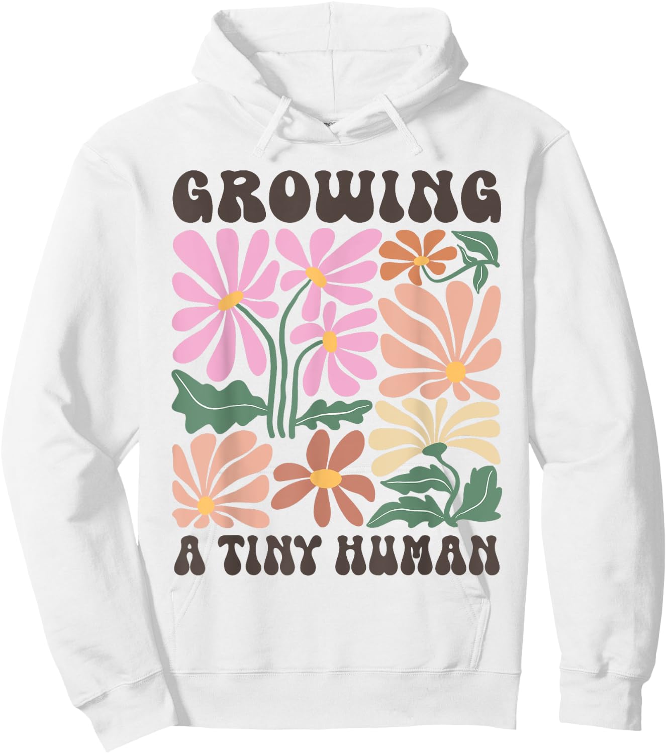 Growing a Tiny Human Expecting Mom To Be Pregnancy Hoodie - Hoodie | White