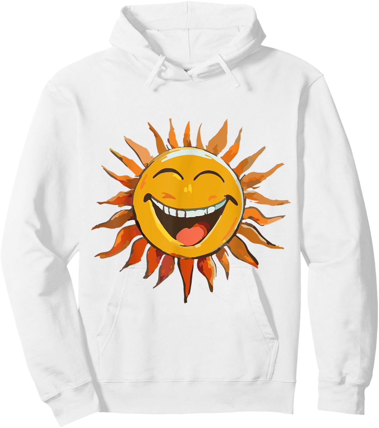 coole Sonne mit lachendem Gesicht Hoodie - Hoodie | White