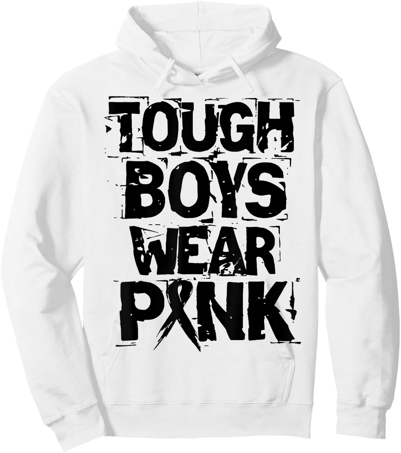 Tough Boys Wear Pink Funny Breast Cancer Awareness Men Kids Hoodie - Hoodie | White