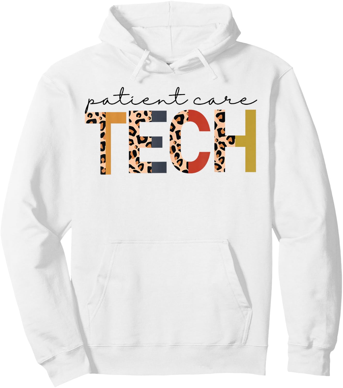 Cute Patient Care Tech Leopard Patient Care Technician PCT Hoodie - Hoodie | White
