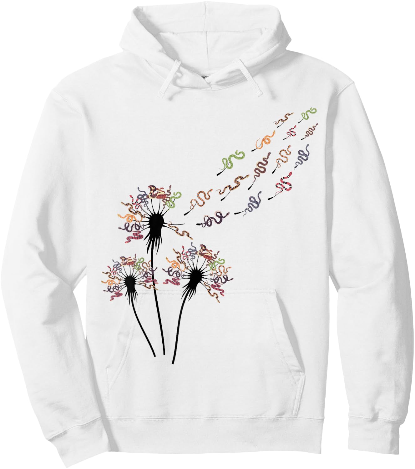 Flower Dandelion Snakes Stuff for Snake Lover | Snake Hoodie - Hoodie | White