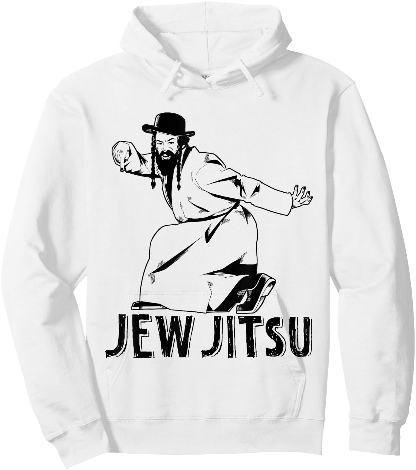 Funny Jude Jew Jitsu Rabbi Hora Dance Jiu Jitsu Krav-Maga Hoodie - Hoodie | White
