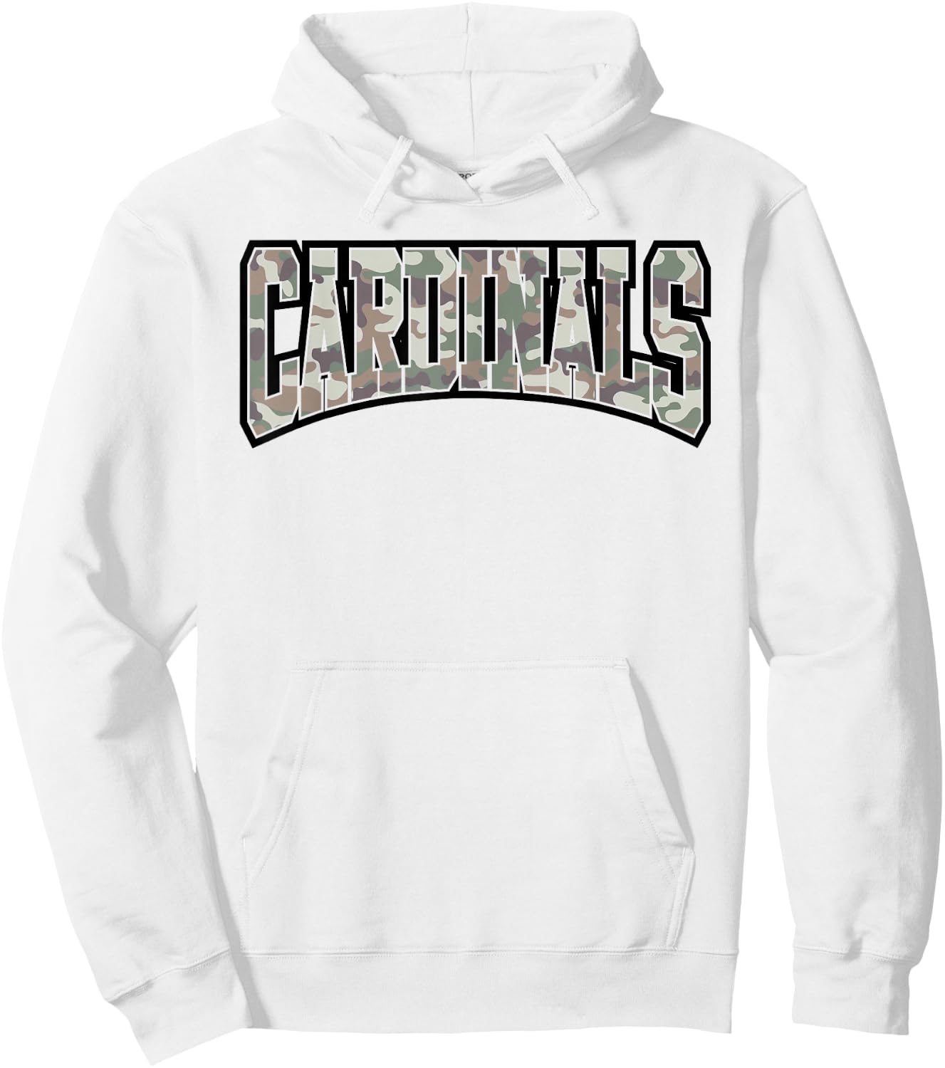 Cardinals Camouflage Word School Spirit Game Day Camo Hoodie - Hoodie | White