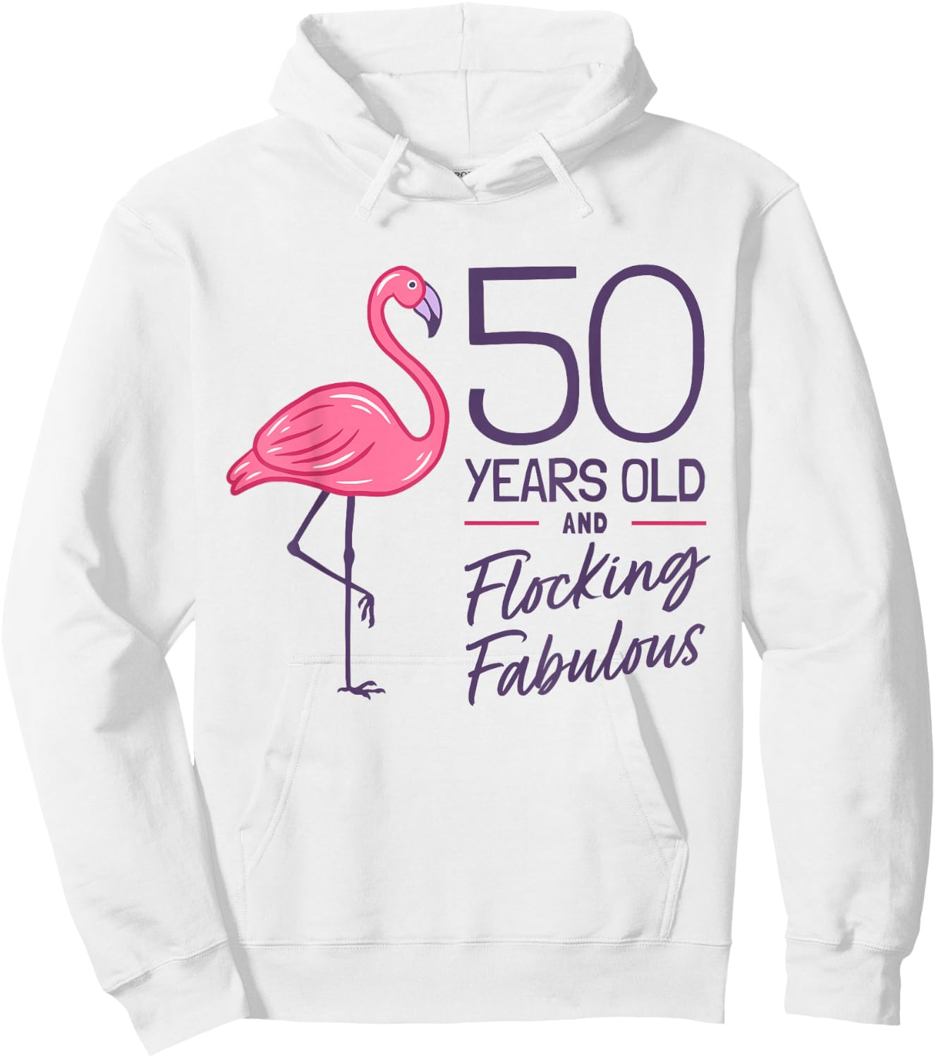 Flamingo Milestone 50 Years Flamingo 50th Birthday Hoodie - Hoodie | White