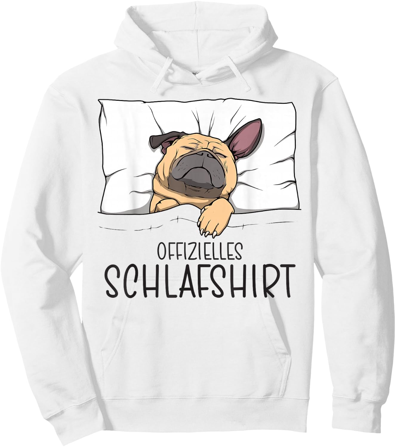 Official Pug Sleep Shirt Pyjamas & Nightdress Pug , gray Hoodie - Hoodie | White