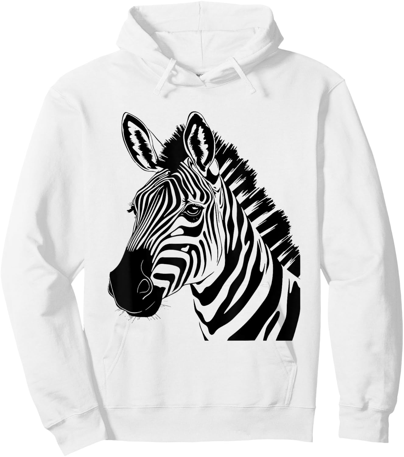 Zebra Head Graphic Hoodie - Hoodie | White