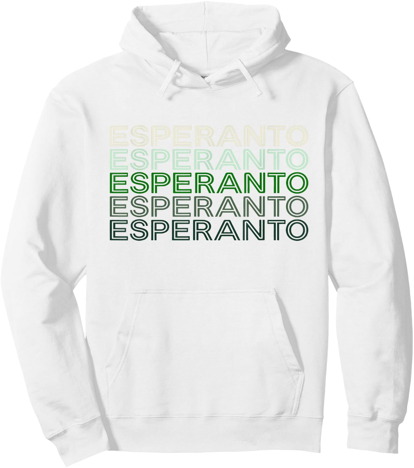 Esperanto Language 70s Retro-Style Aesthetic Hoodie - Hoodie | White