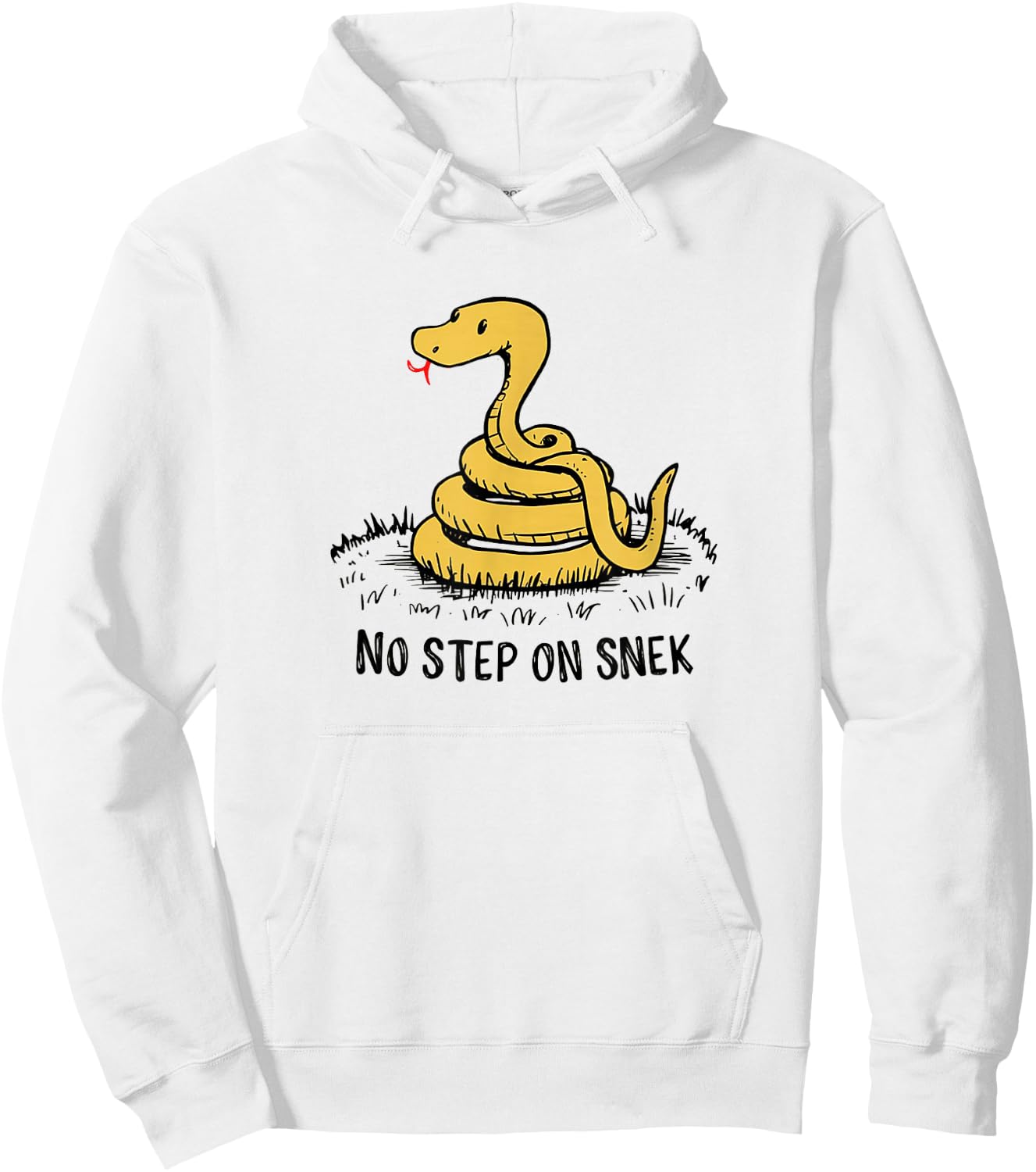 No Step on Snek Funny Parody Meme Hoodie - Hoodie | White