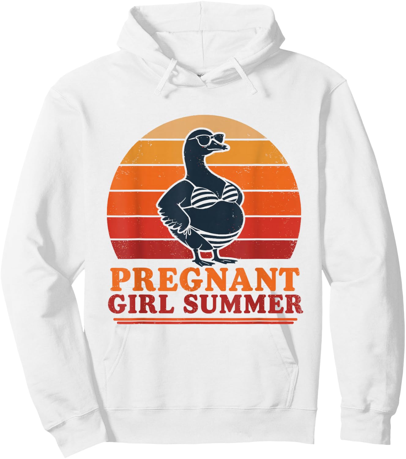 Pregnant Girl Summer Goose Bikini Retro Mama to Be Hoodie - Hoodie | White