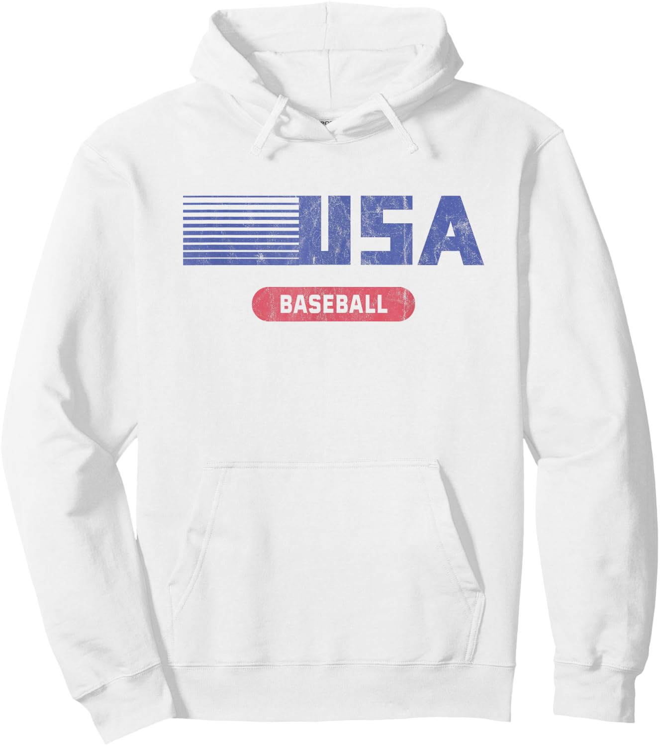 Retro USA 2020 Team American Baseball Vintage Hoodie - Hoodie | White