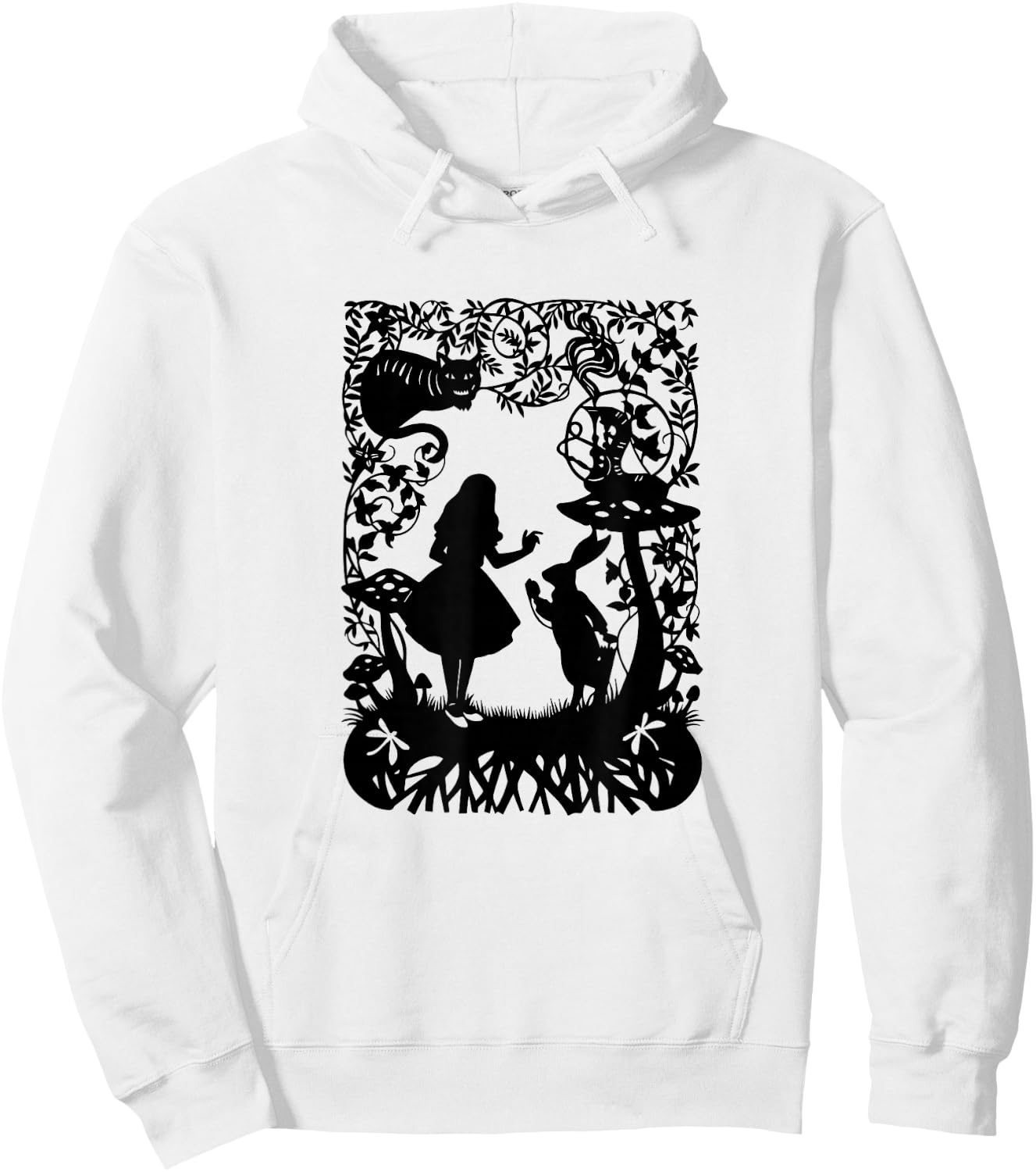 Alice im Wunderland mit Katze und Hase Hoodie - Hoodie | White