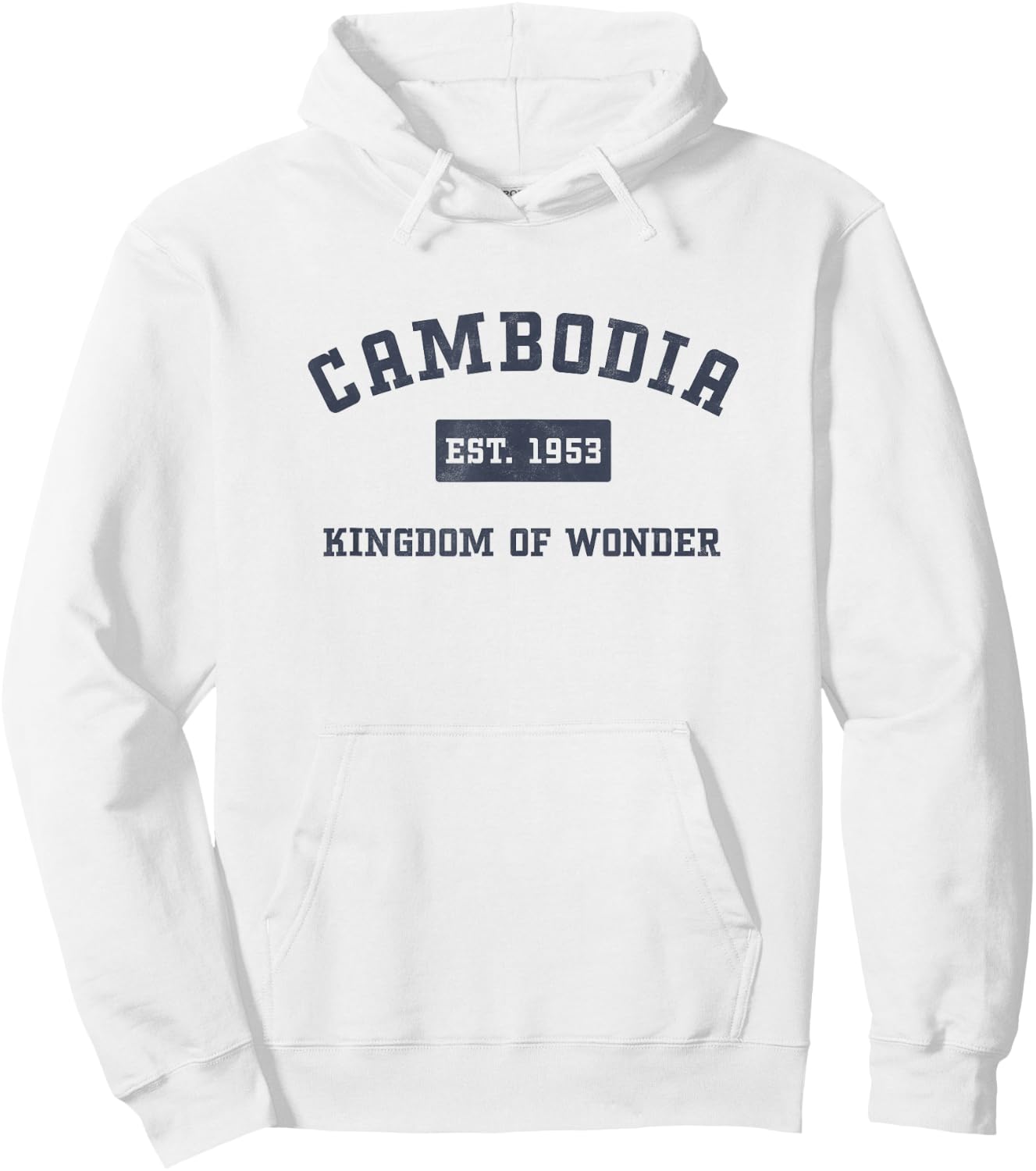 Varsity Script Khmer Kingdom of Wonder Cambodia Hoodie - Hoodie | White