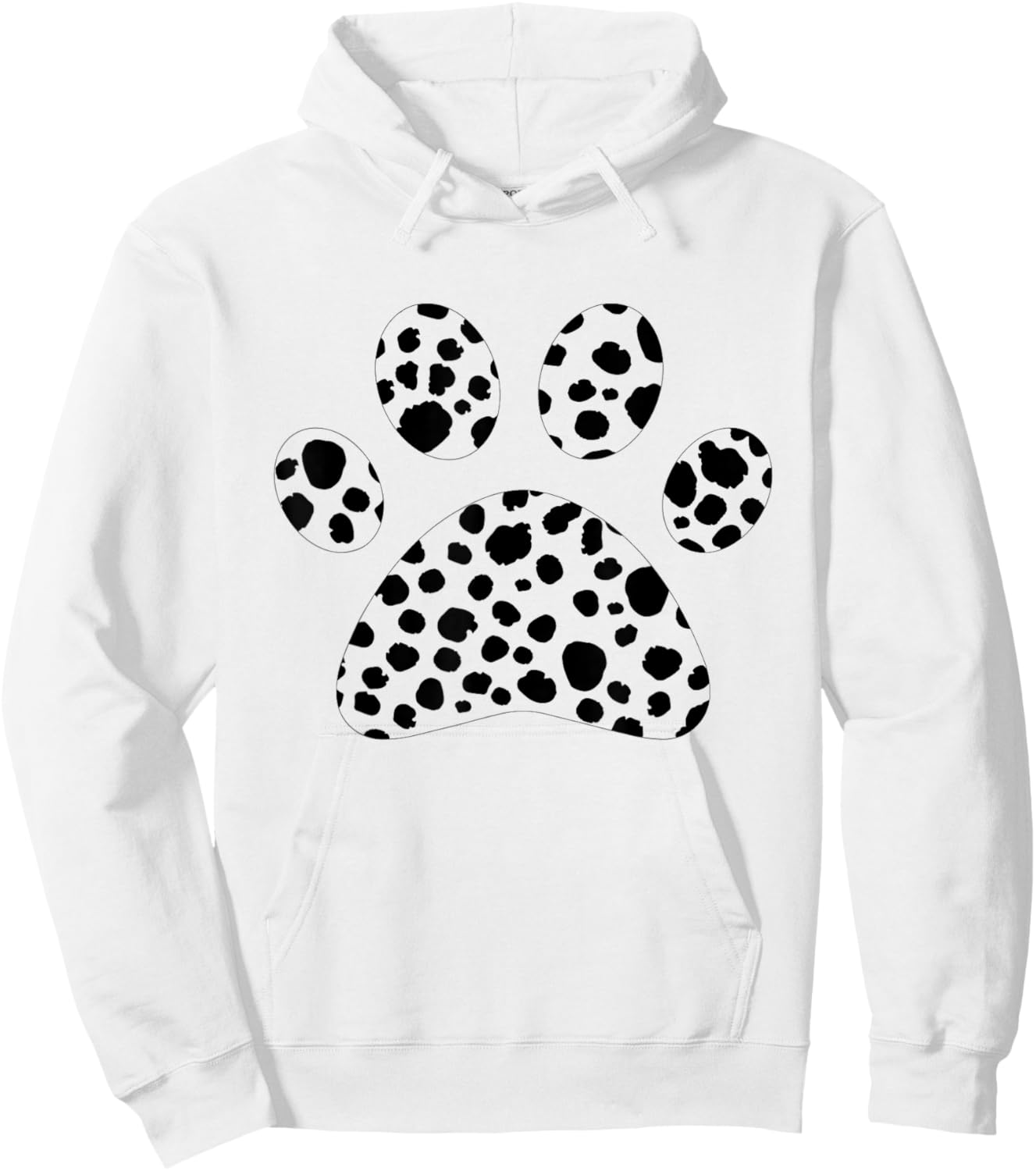 Dalmatian Dog Paw Polka Dot White Black Polka Dot Men Women , White Hoodie - Hoodie | White