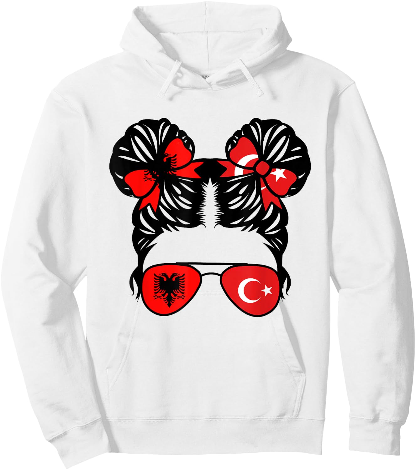 Half Albanian Half Turkish Girl Albania Kids Heritage Hoodie - Hoodie | White