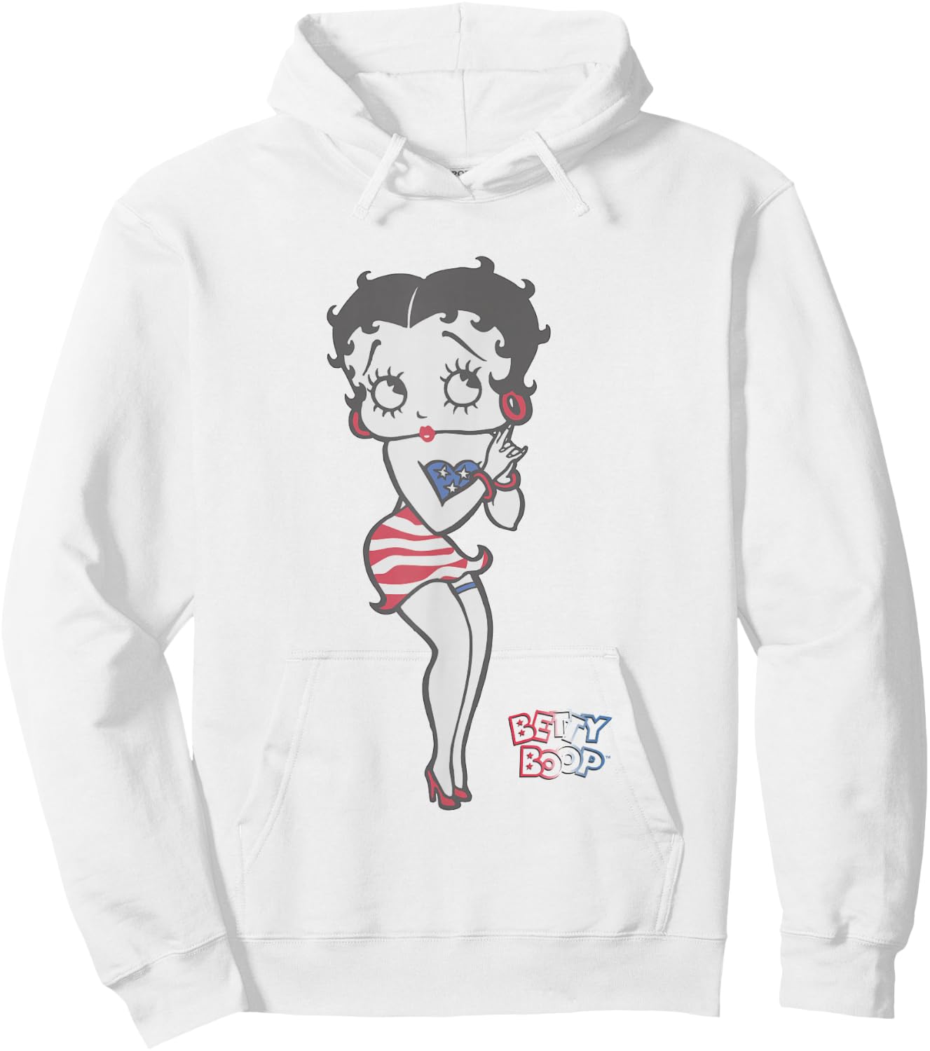 Betty Boop 4th Of July Red White & Betty Hoodie - Hoodie | White