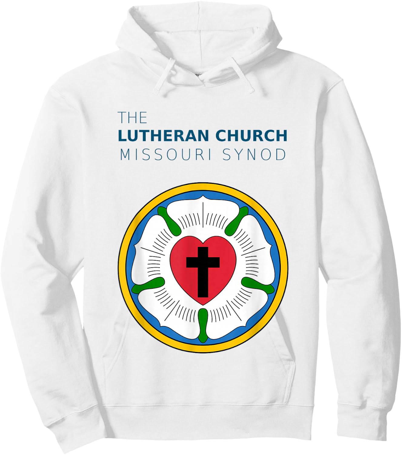 The LCMS Rose Seal Logo of the Lutheran Church in Missouri Hoodie - Hoodie | White