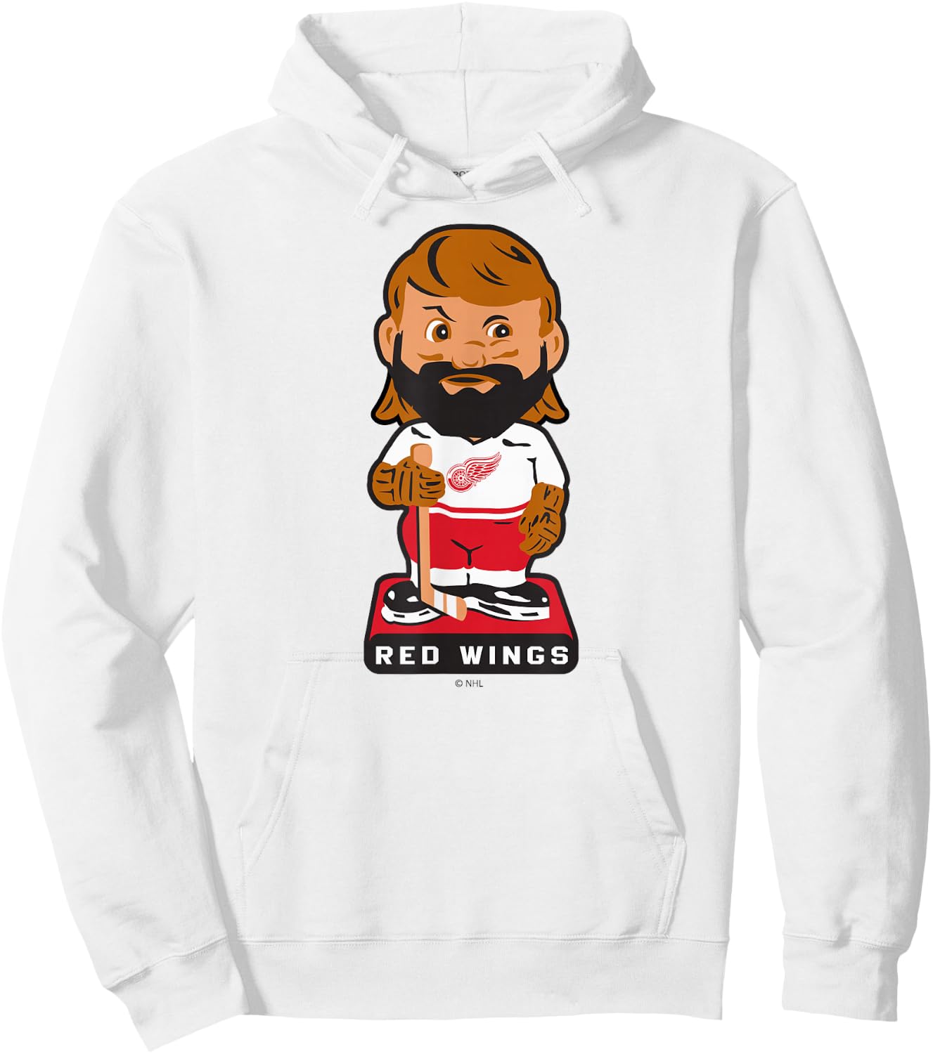 Detroit Red Wings Bobblehead Gray Officially Licensed Hoodie - Hoodie | White