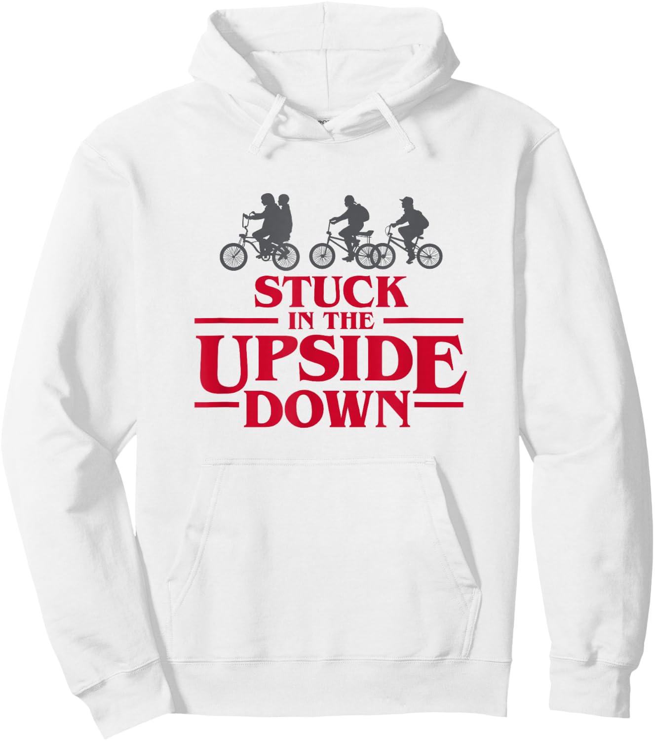 Stranger Things Stuck In The Upside Down Red Letter Logo Hoodie - Hoodie | White