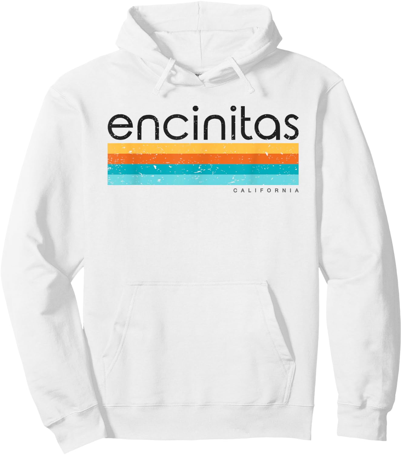 Vintage Encinitas California CA Retro Design Hoodie - Hoodie | White