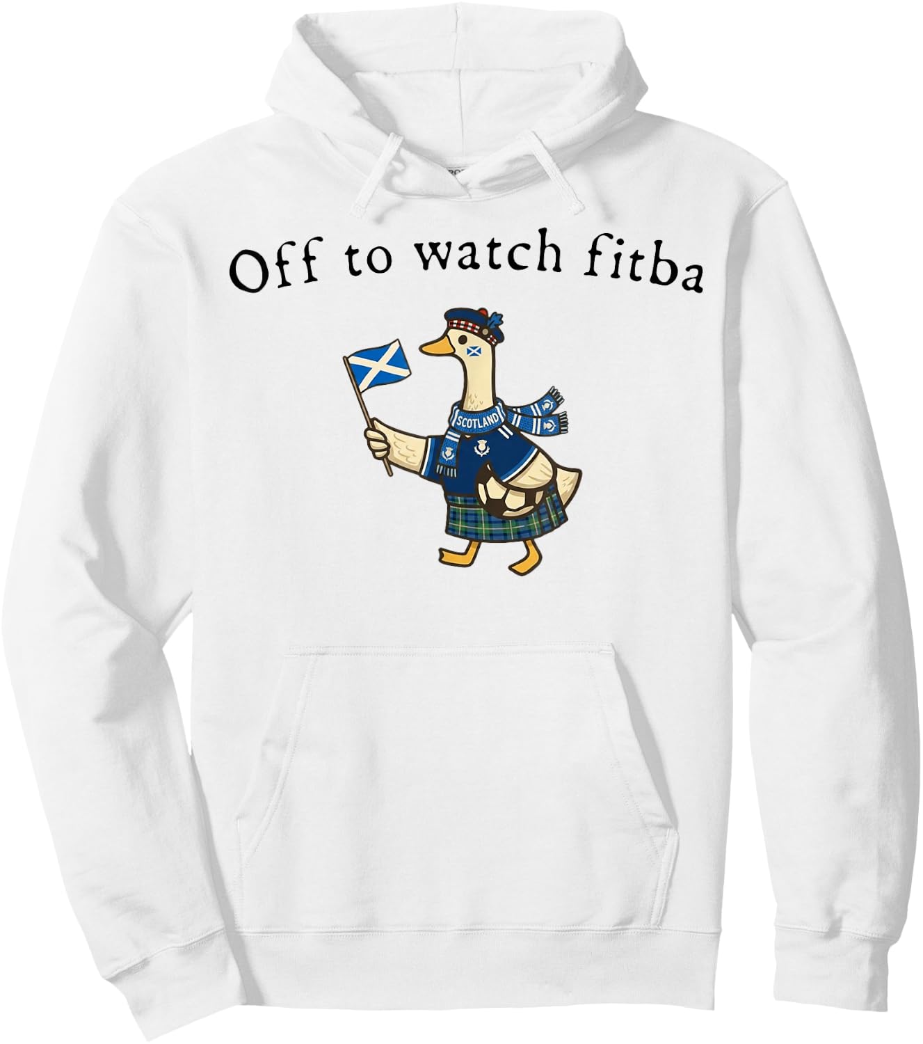 Off to Watch Fitba Scottish Goose Hoodie - Hoodie | White
