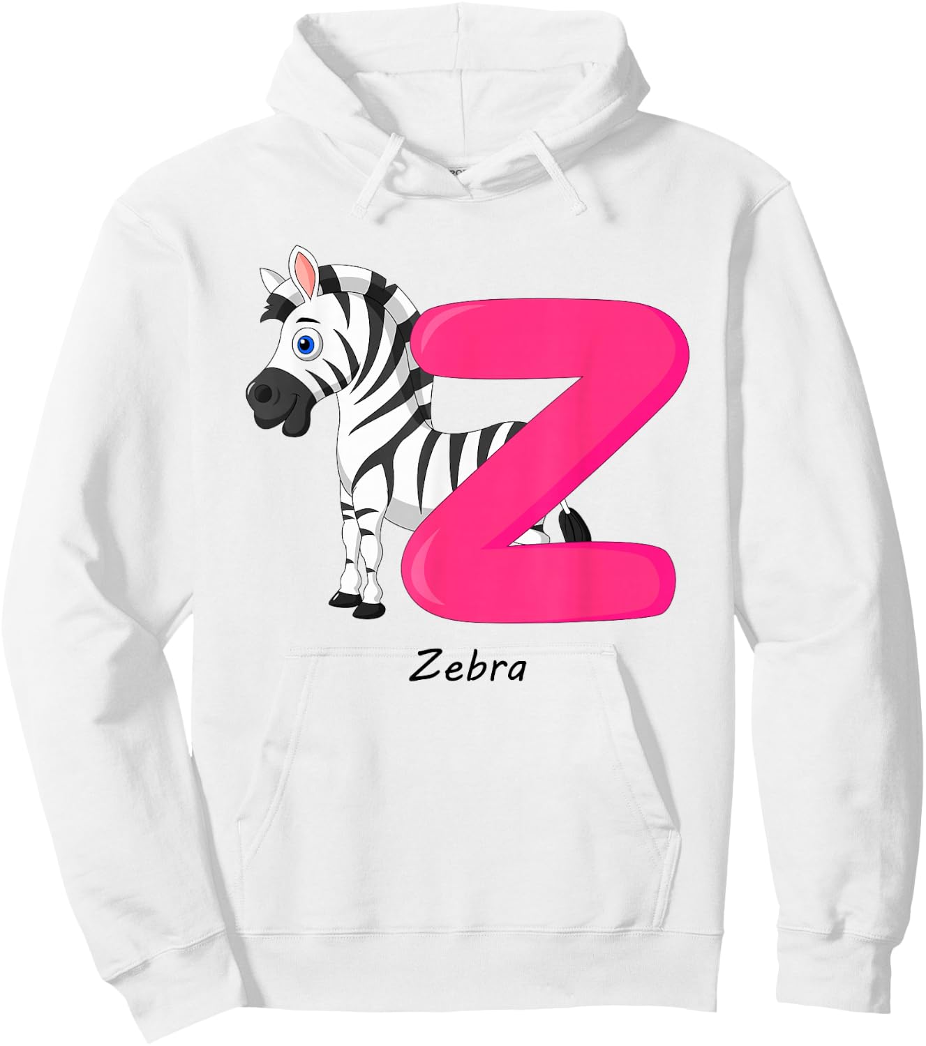 Children's Letter Design Z Like Zebra Hoodie - Hoodie | White