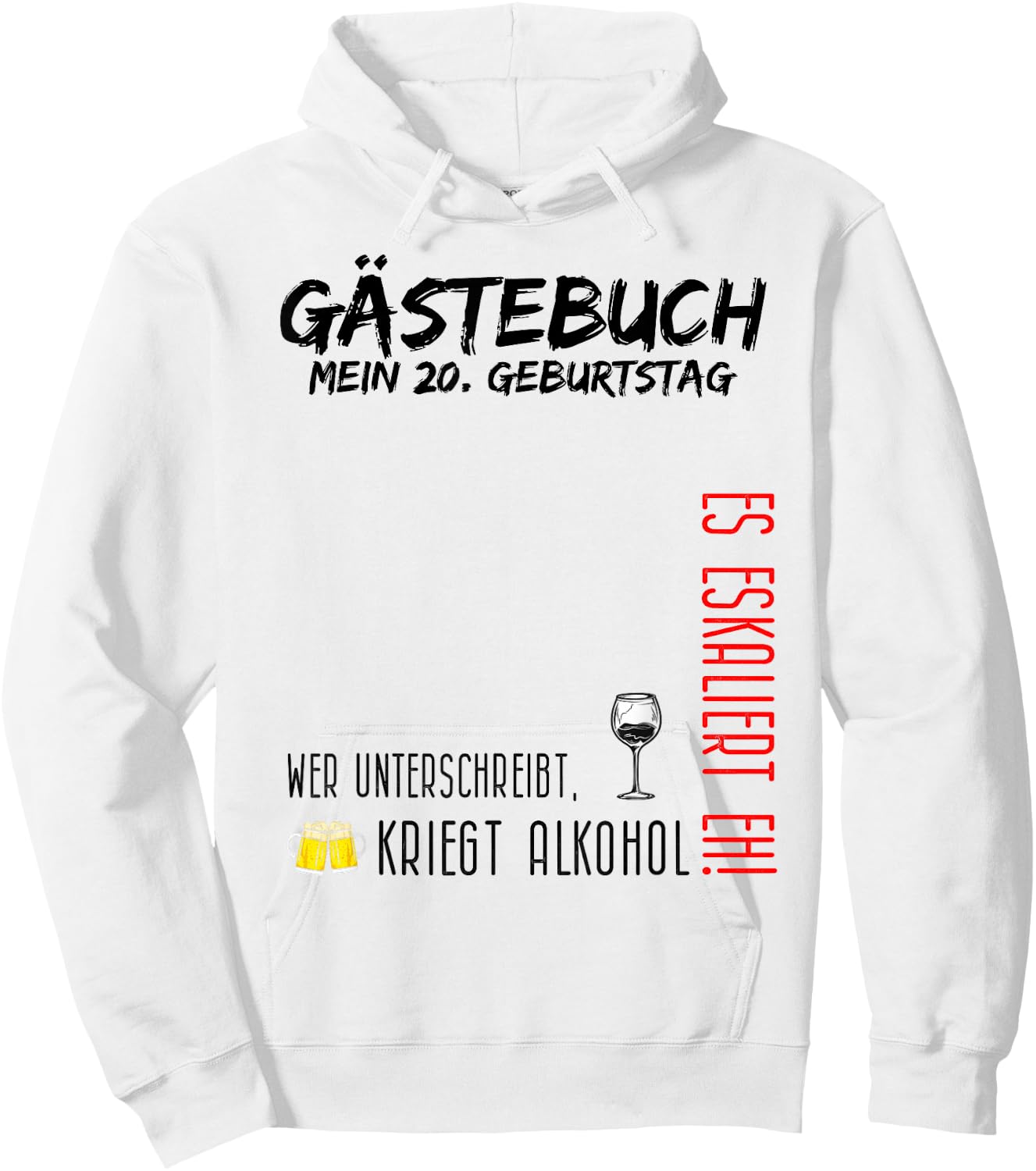 My 20th Birthday and the Guest Book , White, s Hoodie - Hoodie | White