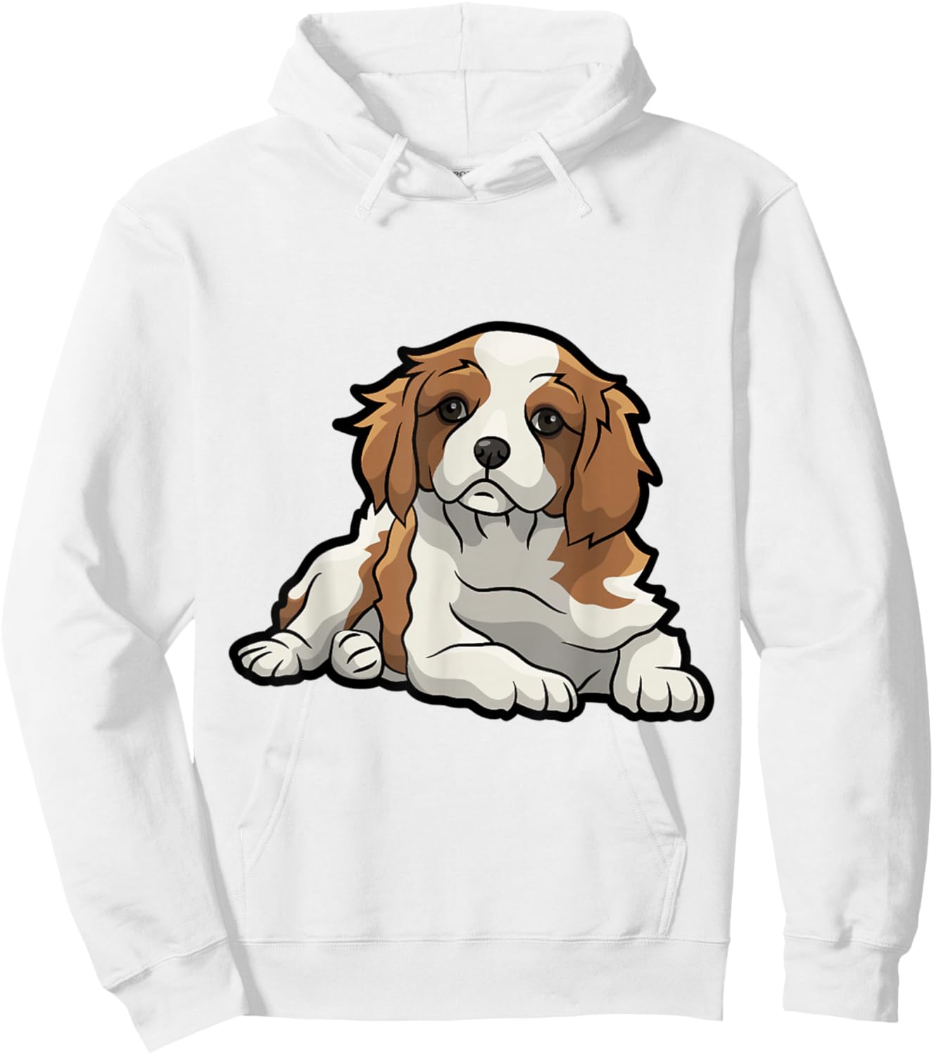 Cute Blenheim Cavalier King Charles Spaniel Puppy Hoodie - Hoodie | White